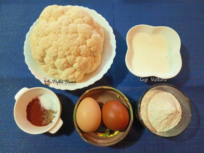 Ingrediente pentru chiftele din conopida