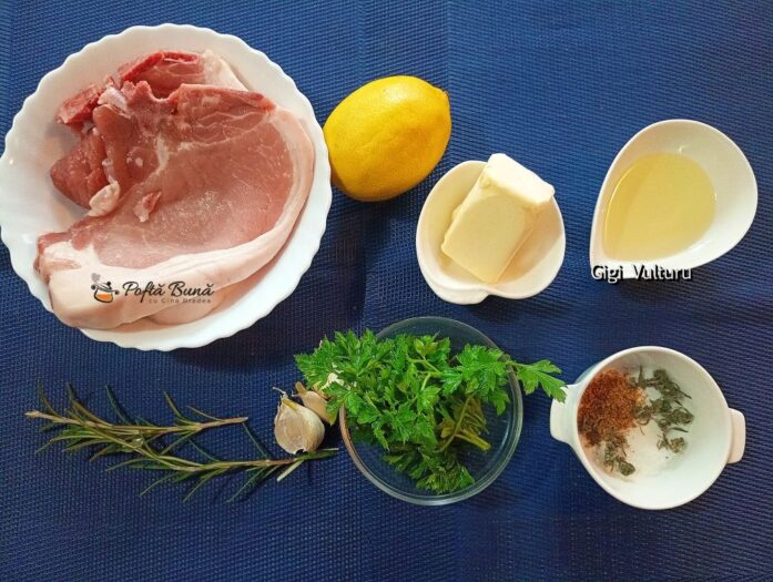 Cotlet de porc cu unt, patrunjel si usturoi