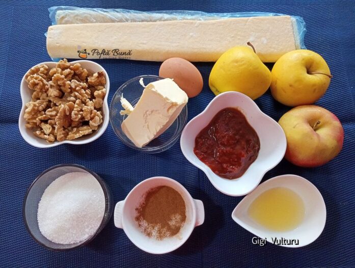 foietaj mere nuci reteta gina bradea 1 697x525 - Foietaj cu mere si nuci