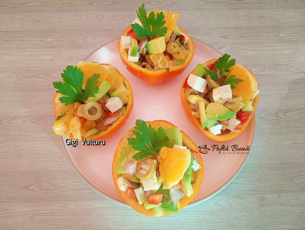 Salata de portocale, branza si avocado
