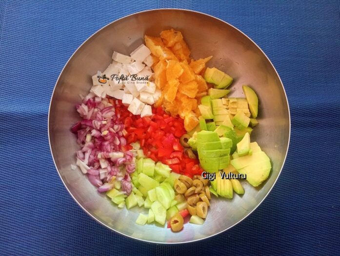 Salata de portocale, branza si avocado salata portocale branza avocado reteta gina bradea 4 697x525 - Salata de portocale, branza si avocado