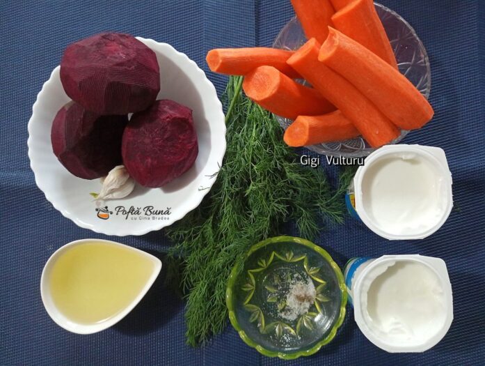 salata sfecla rosie morcovi iaurt grecesc reteta gina bradea 3 697x525 - Salata de sfecla rosie, morcovi si iaurt grecesc