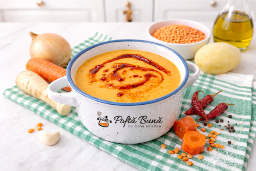 Supă cremă de linte – rețetă simplă, ieftină și gustoasă