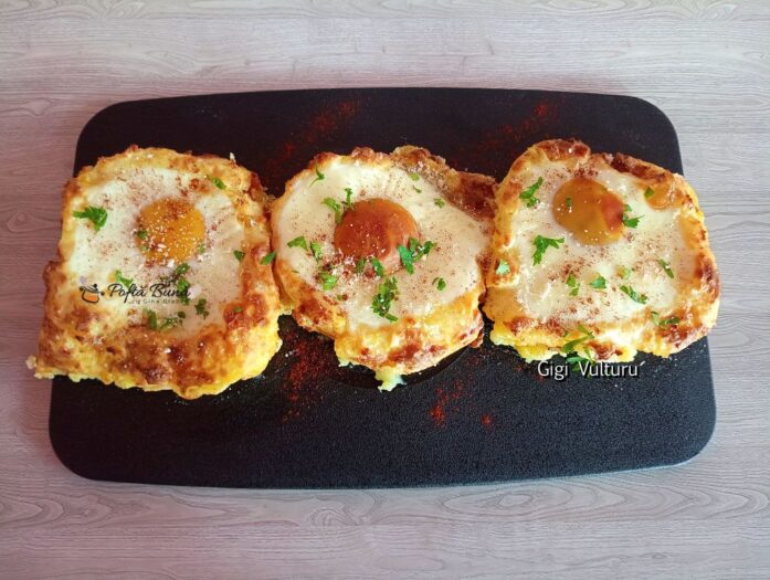 Cartofi cu oua la cuptor