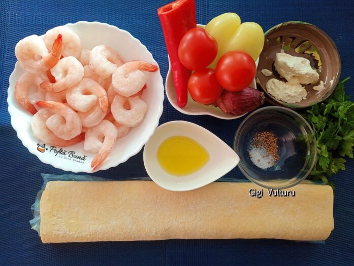 Ingrediente pentru reteta de foietaj cu creveti Ingrediente pentru reteta de foietaj cu creveti