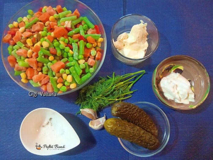 Ingrediente pentru salata din amestec mexican cu maioneza