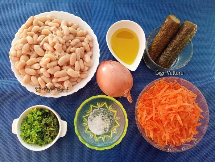 salata de fasole morcovi castraveti murati marar reteta gina bradea 4 697x525 - Salată de fasole cu morcovi, castraveți murați și mărar