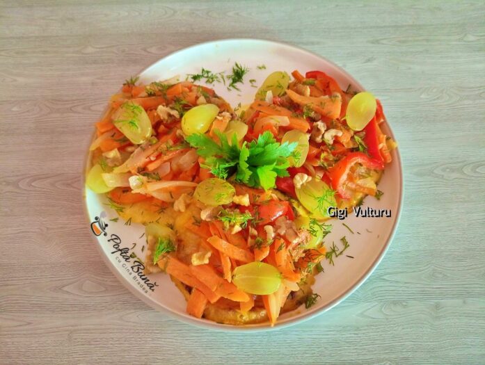 Țelină cu ardei, ceapă și morcovi