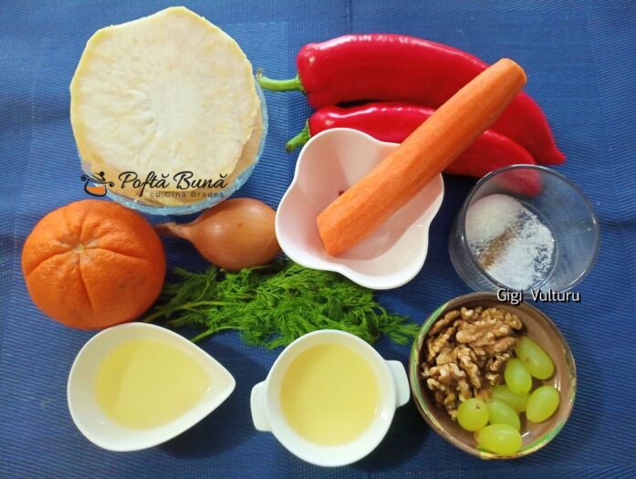 Țelină cu ardei, ceapă și morcovi