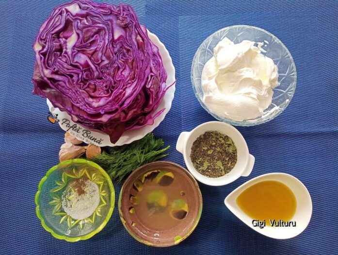 varza rosie sos iaurt menta reteta gina bradea 5 697x525 - Varză roșie cu sos de iaurt și mentă