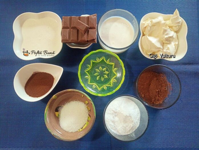 Ingrediente pentru mini tarte tiramisu