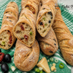 Baghete răsucite cu măsline, ceapă, parmezan rețetă de ciabatta