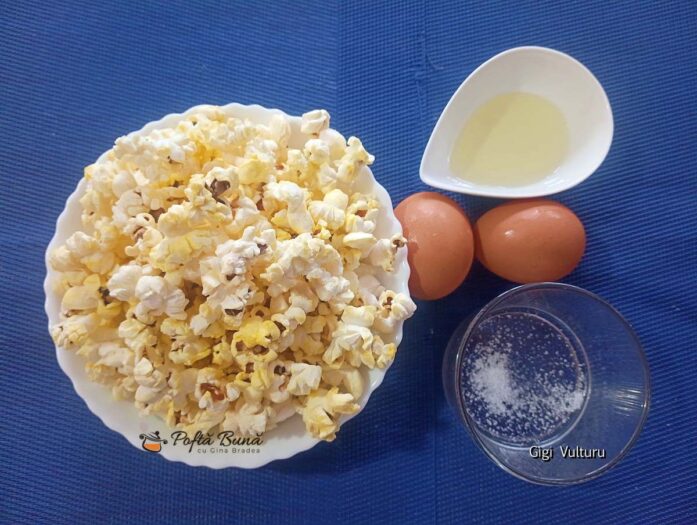 Ingrediente pentru rețeta de crackers crocanți din popcorn
