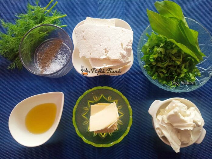 Ingrediente pentru crema de brânză cu leurdă