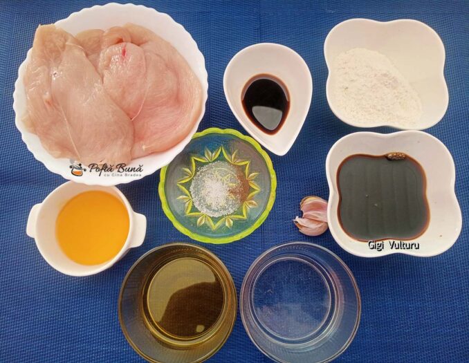Ingrediente - piept de pui cu sos de soia și miere