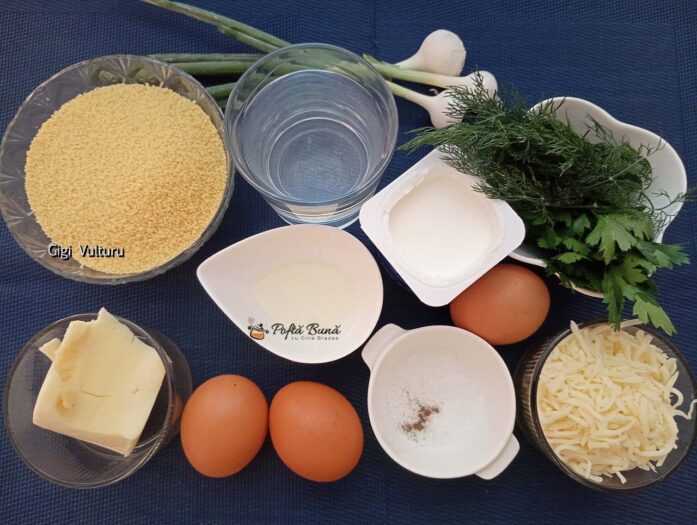 Ingrediente pentru budinca de couscous