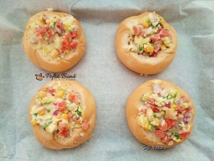 Chifle umplute cu legume și mozzarella - mod de preparare