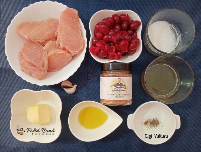 Piept de pui cu sos de vișine - ingrediente