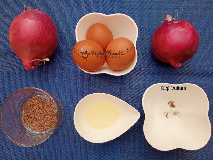 Omletă floare cu ceapă roșie - ingrediente