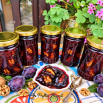 Dulceață de prune umplute cu nucă la cuptor
