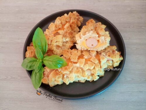 Corndog cu crenvurști și crustă de pâine