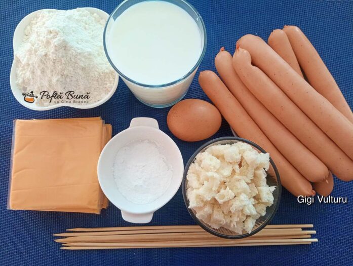 Corndog cu crenvurști și crustă de pâine - ingrediente